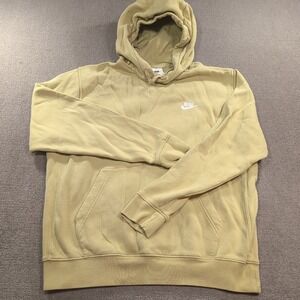 Nike Hoodie Mens Medium Yellow Green Long Sleeve Pullover Sweatshirt